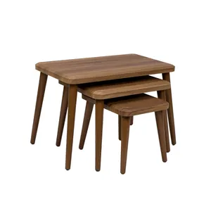 میز عسلی مستطیل میز مارکت مدل 100 مجموعه 3 عددی