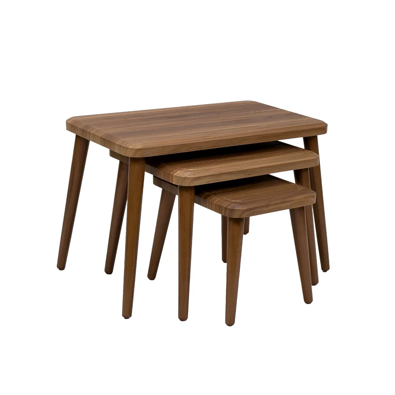 میز عسلی مستطیل میز مارکت مدل 100 مجموعه 3 عددی