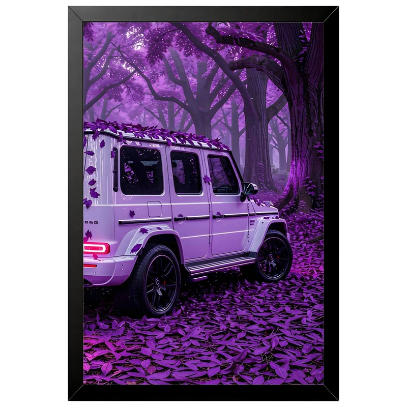 تابلو بکلیت طرح ماشین و خودرو بنز Mercedes-Benz G-Class G 63 AMG مدل B-pe130214 فریم مشکی