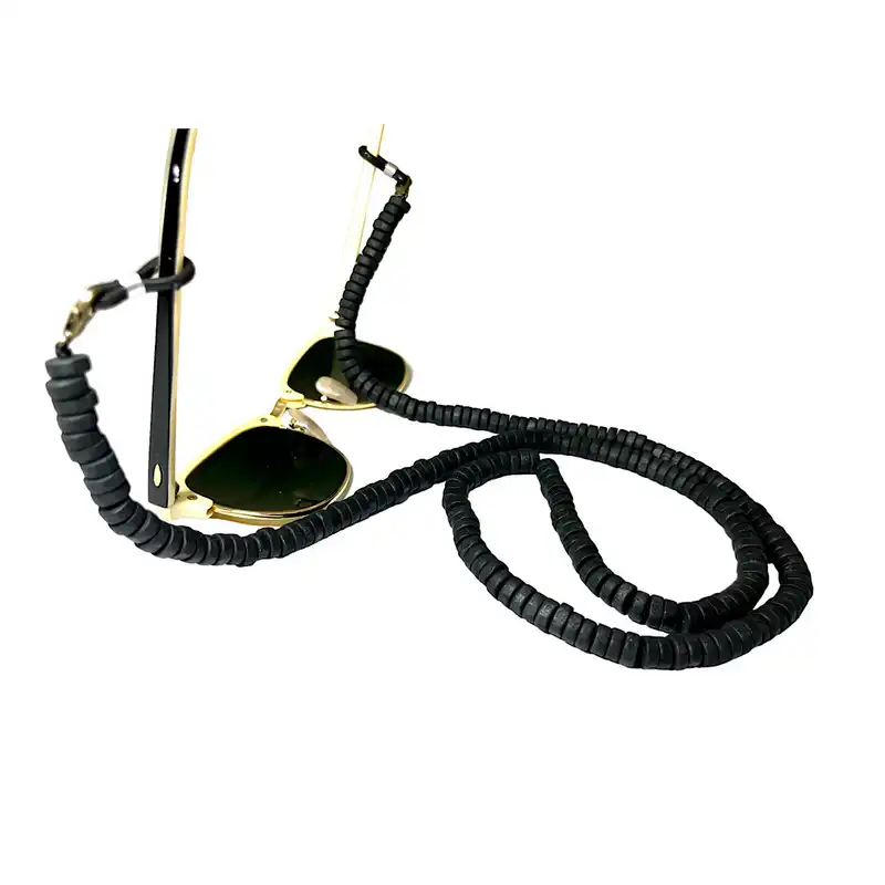 بند عینک مدل چوبی گرد رنگ مشکی