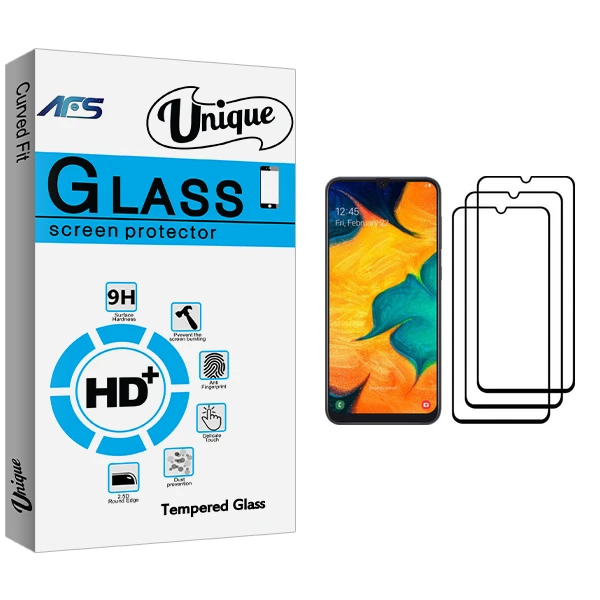 محافظ صفحه نمایش ای اف اس مدل Unique Glass مناسب برای گوشی موبایل سامسونگ Galaxy A30 بسته سه عددی