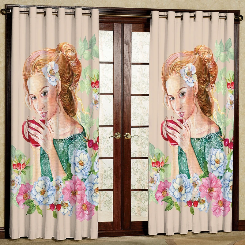  پرده مدل دختر مخمل پانچی کد 453 سایز 140x280 سانتی متر