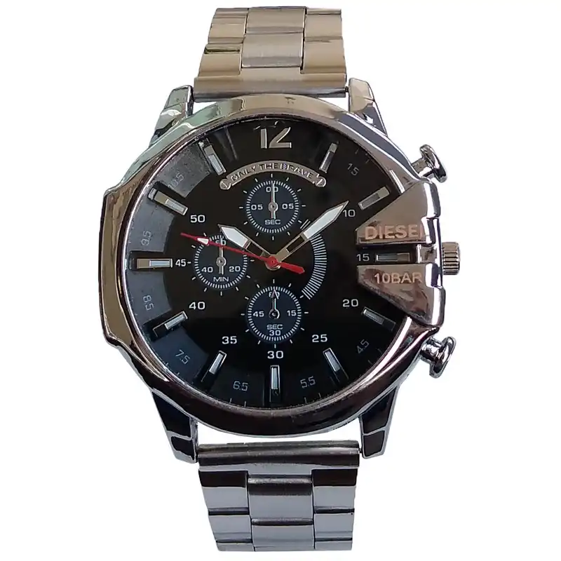 ساعت مچی عقربهای مردانه مدل بند فلزی شاخدار کد 25 NGH