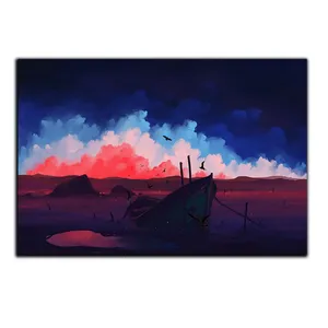 تابلو شاسی بکلیت طرح ساحل دریا و قایق مدل SH-S5630