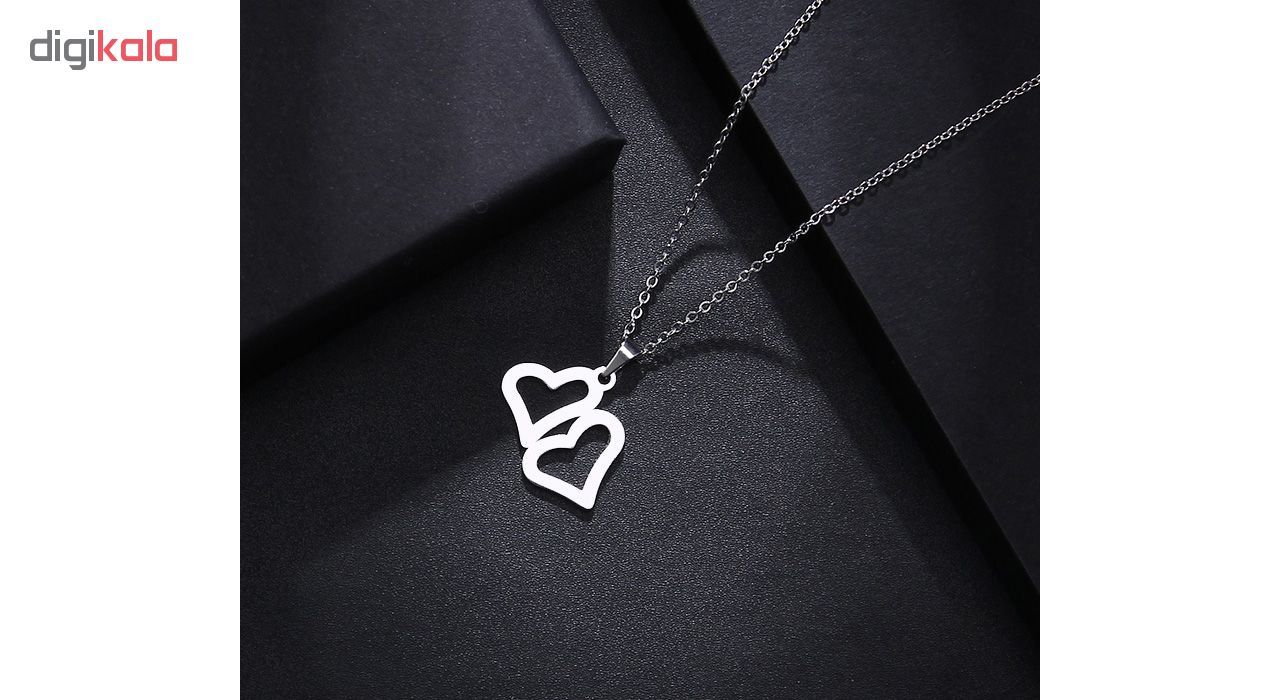آویز گردنبند طلا 18 عیار جواهری میکا طرح قلب کد 0110022 -  - 3