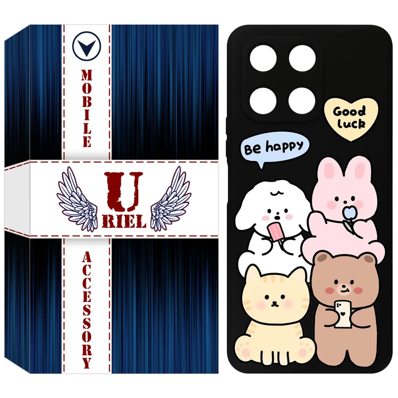 کاور یوریل قاب مدل KSH کد 14 طرح خوشحال مناسب برای گوشی موبایل آنر X6A / X6A Plus