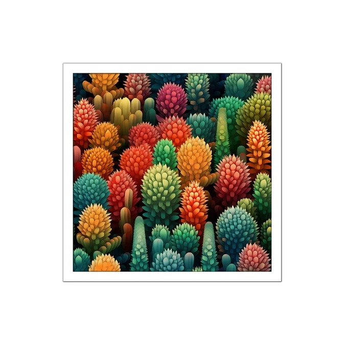 تابلو نوری بکلیت طرح نقاشی گل کاکتوس مدل W-MID-17224