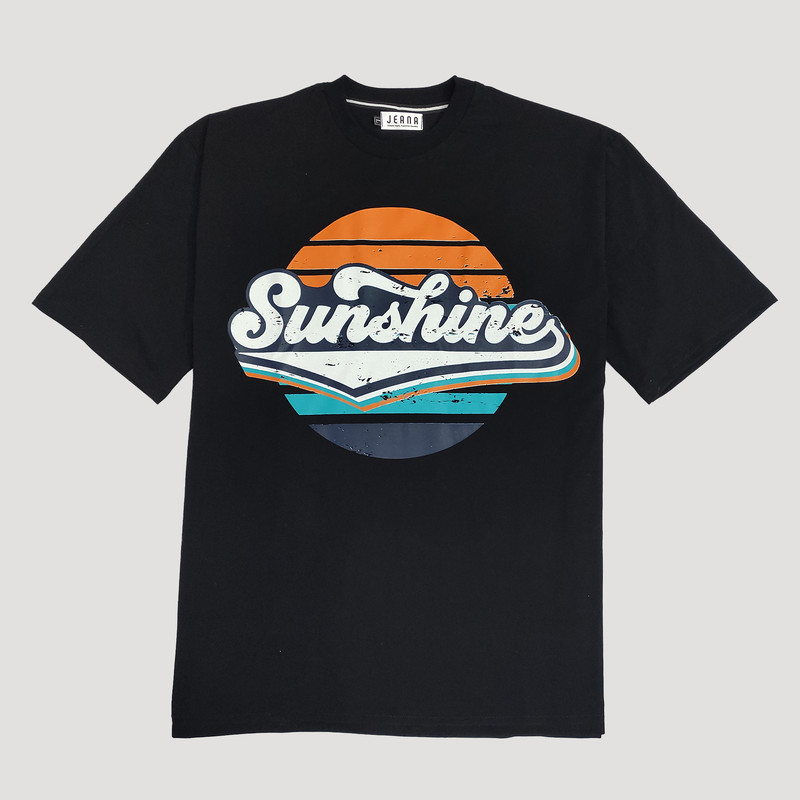 تی شرت آستین کوتاه مردانه مدل sunshine رنگ مشکی