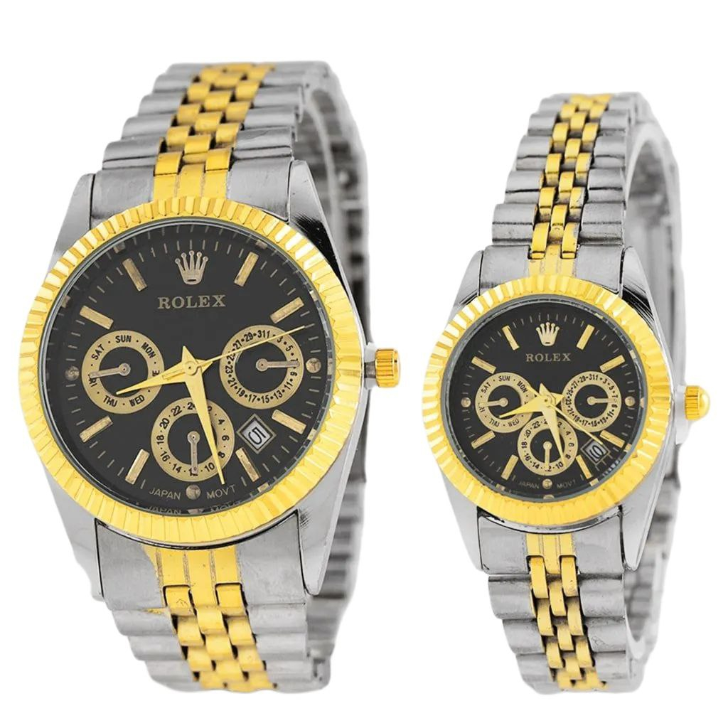 ست ساعت مچی عقربه ای زنانه و مردانه  مدل تک موتور 011