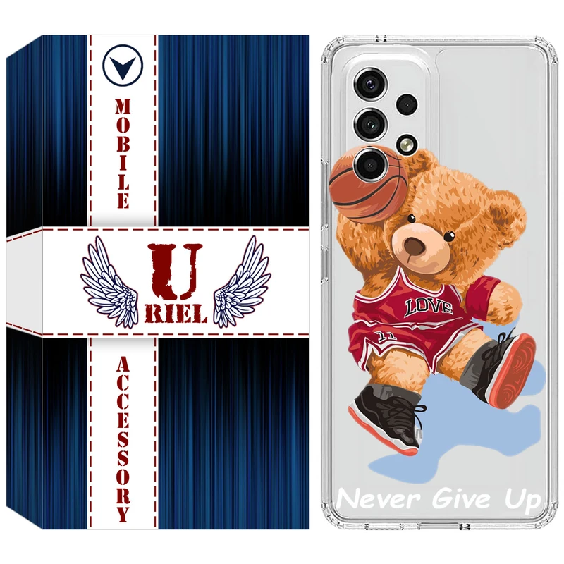 کاور یوریل مدل Clear کد 63 طرح خرس ورزشکار مناسب برای گوشی موبایل سامسونگ Galaxy A13 4G