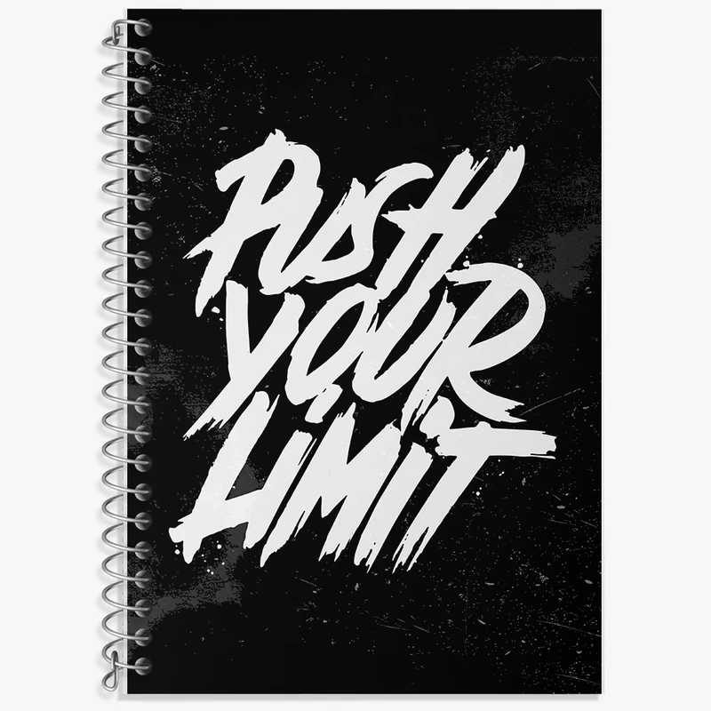 دفتر زبان 50 برگ خندالو مدل سه خط طرح Push Your Limit کد F1507