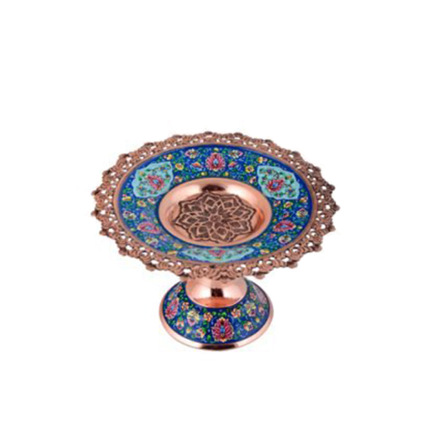 شیرینی خوری مسی هنرلوکس طرح نقاشی مدل PSH12