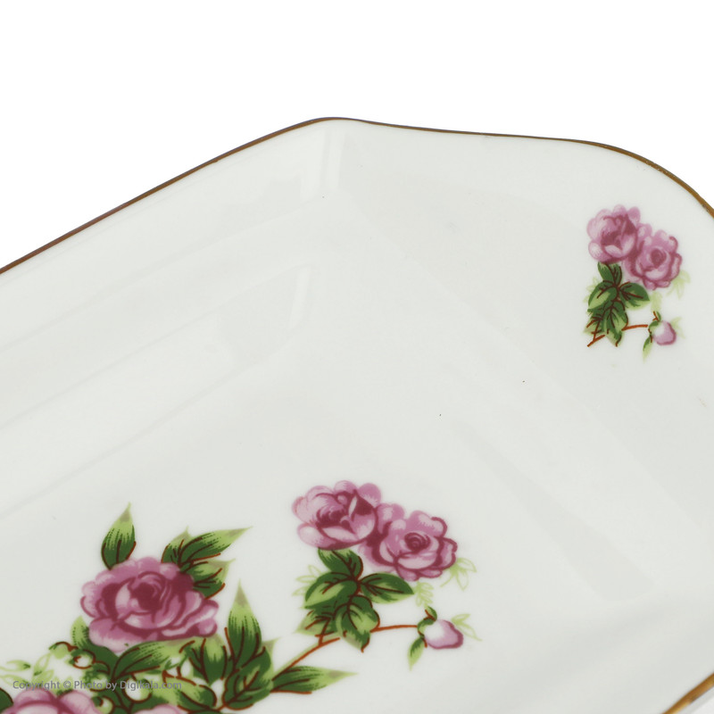 ظرف کره شرکت صنایع چینی تقدیس  طرح گل سرخ