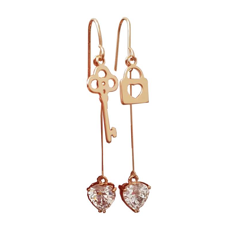 گوشواره دخترانه ژوپینگ مدل قفل و کلید xp2966 گوشواره دخترانه ژوپینگ مدل قفل و کلید xp2966