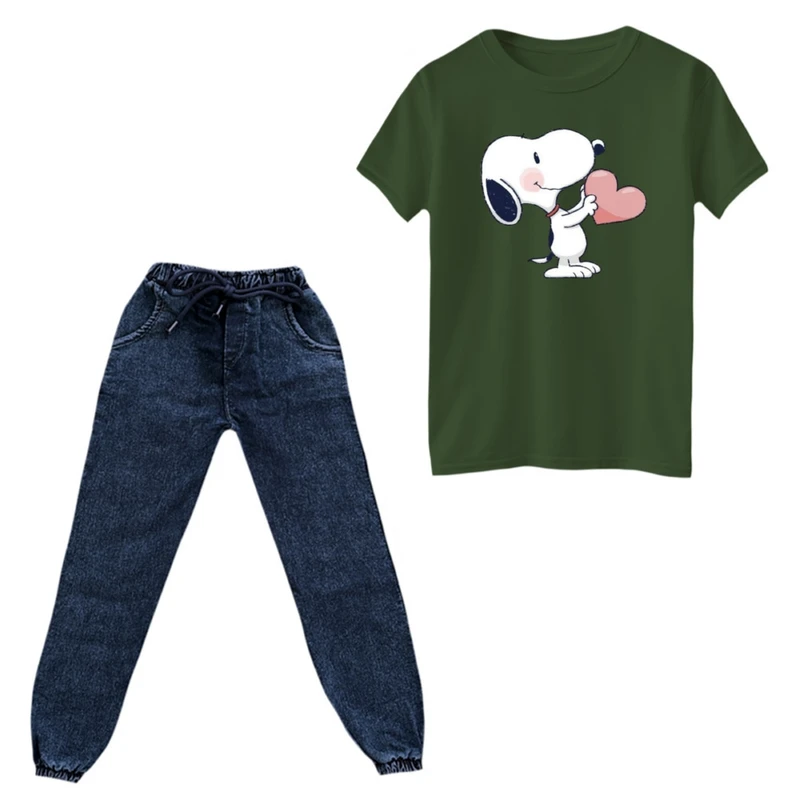 ست تی‌شرت و شلوار پسرانه مدل اسنوپی کد ۴۷