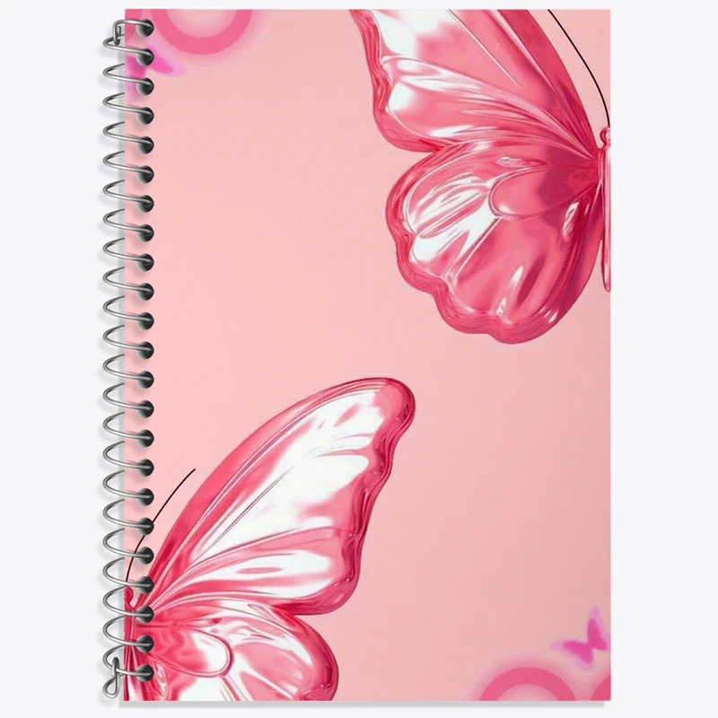 دفتر نت موسیقی 50 برگ خندالو طرح پروانه صورتی کد N2419