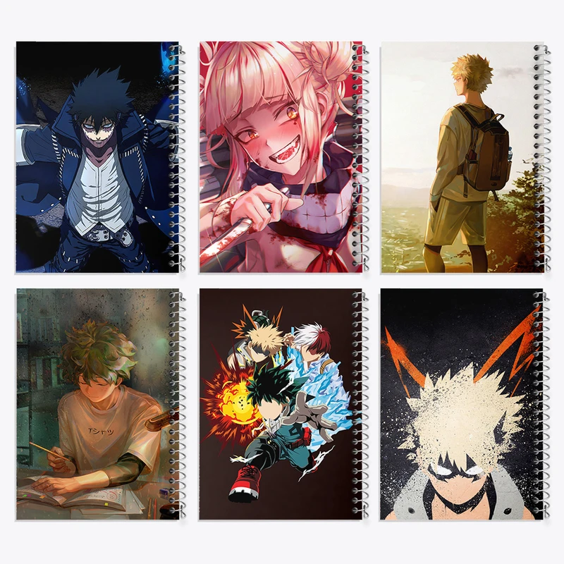 دفتر نقاشی 50 برگ خندالو طرح انیمه آکادمی قهرمان من کد 670 مجموعه 6 عددی