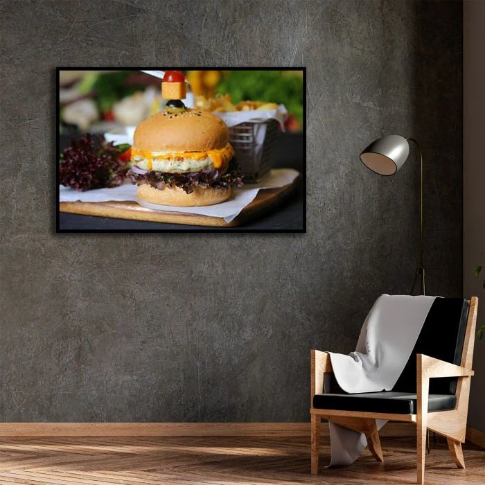 تابلو بکلیت طرح همبرگر مدل B-D2157 فریم مشکی