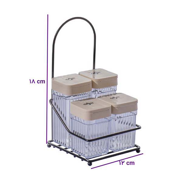 جای ادویه 4 پارچه کد DH42 به همراه استند