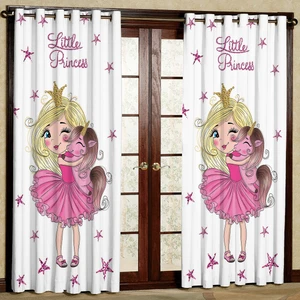 پرده مدل مخمل پانچی طرح دخترانه کد 1027 سایز 200x140 سانتی متر