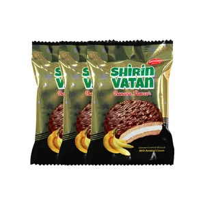  بیسکویت کرم دار موزی شیرین وطن - 35 گرم بسته 3عددی