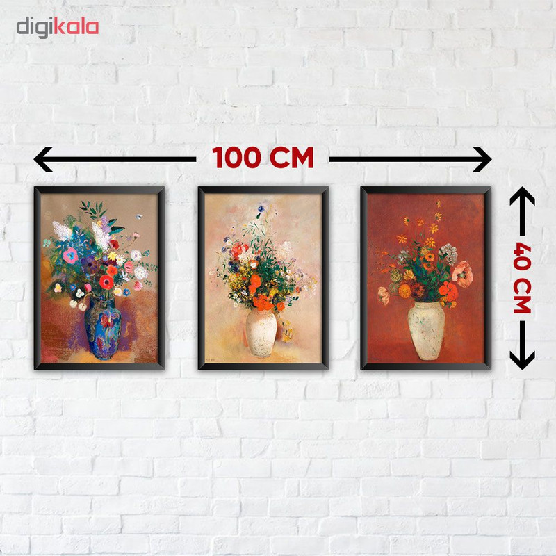  تابلو 3 تکه کد P002-FLOWER 