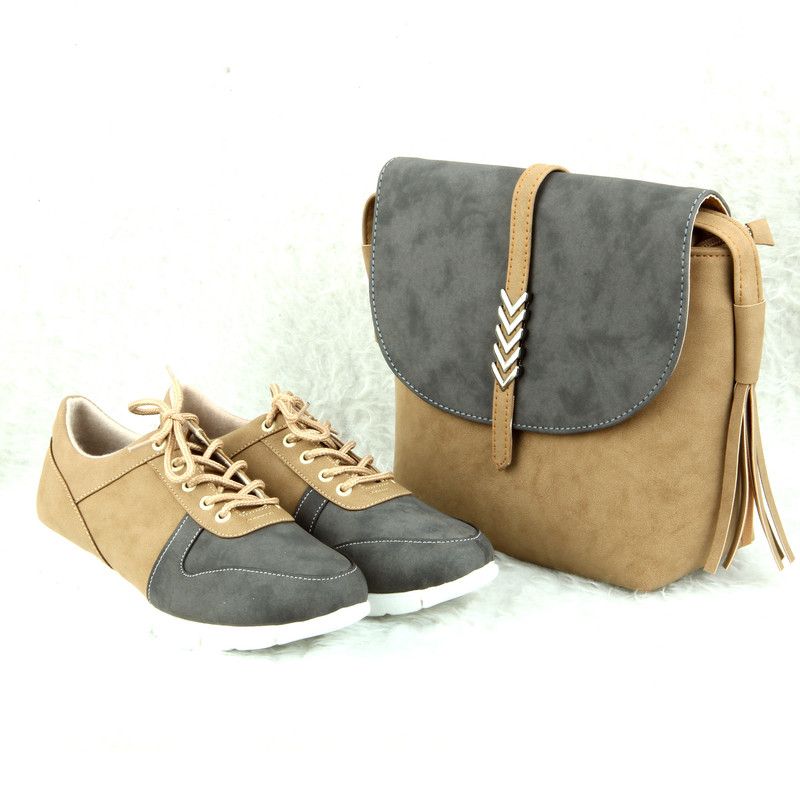 ست کیف و کفش زنانه ست کالکشن مدل 2162 رنگ طوسی