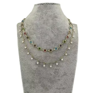 گردنبند زنانه مدل دو آویزه