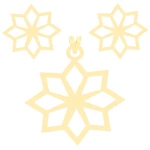 نیم ست طلا 18 عیار زنانه کرابو طرح گل اسلیمی مدل Kr8045