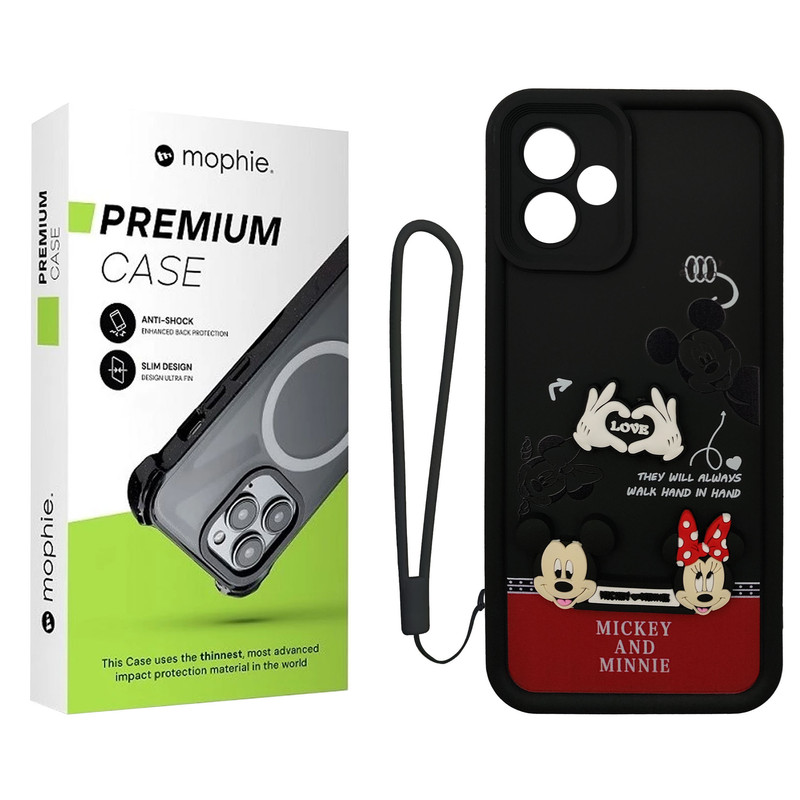 کاور موفی مدل Silicone Puffer Minni Mouse Strap مناسب برای گوشی موبایل شیائومی Redmi 13 4G / Poco M6 4G/ Redmi Note 13R به همراه بند