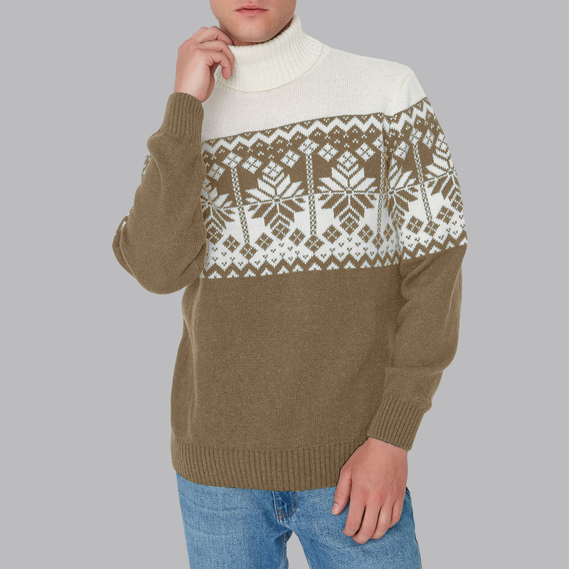 پلیور یقه اسکی مردانه مدل 817885326 طرح ترندیول