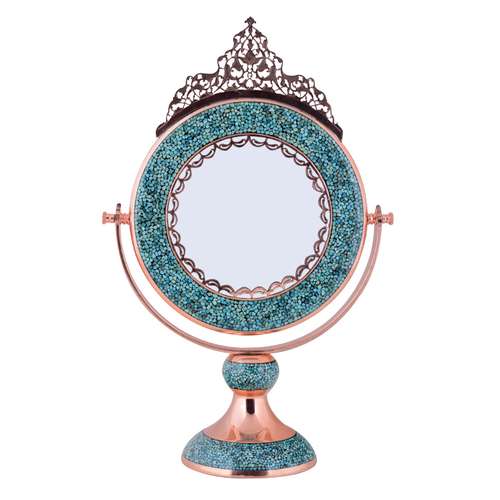 آینه فیروزه کوب آقاجانی مدل تاج دار کد 073