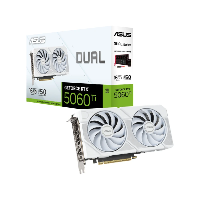 کارت گرافیک ایسوس مدل Dual GeForce RTX 5060 Ti 16GB GDDR7 White Edition