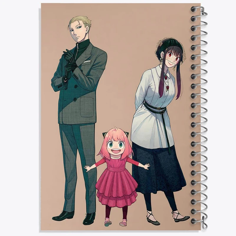 دفتر مشق 50 برگ خندالو مدل خانواده فورجر انیمه اسپای ایکس فمیلی Spy x Family کد 15591