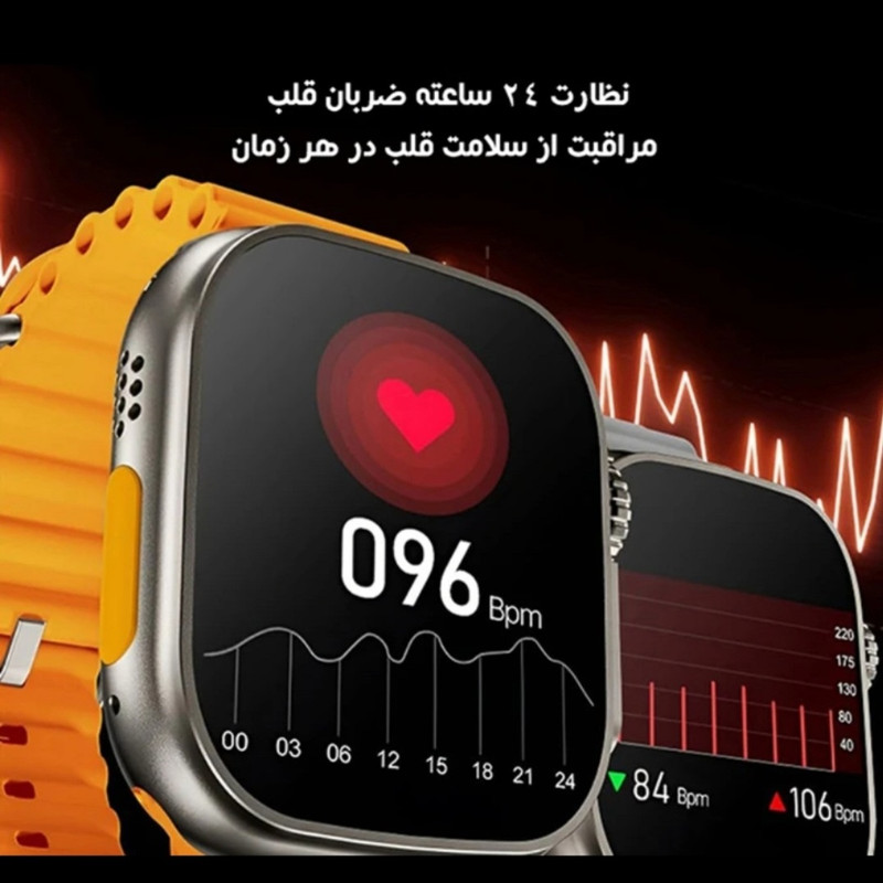 ساعت هوشمند 46 میلی متری مدل SEVEN-PLUS-IN-0NE 1+7 با بند سیلیکونی