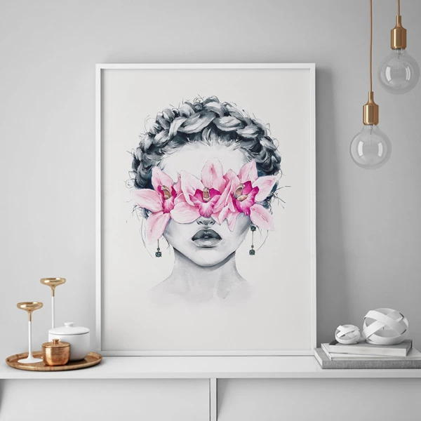 تابلو سالی وود طرح گل رخ معصوم کد T301201