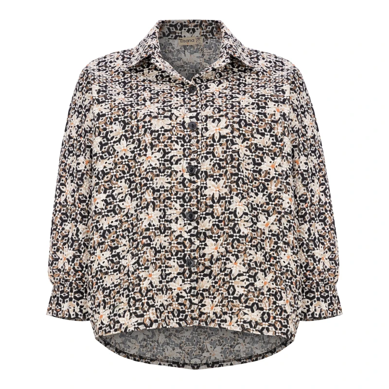 شومیز آستین بلند یقه برگردان زنانه السانا مدل آوانا کد 242701