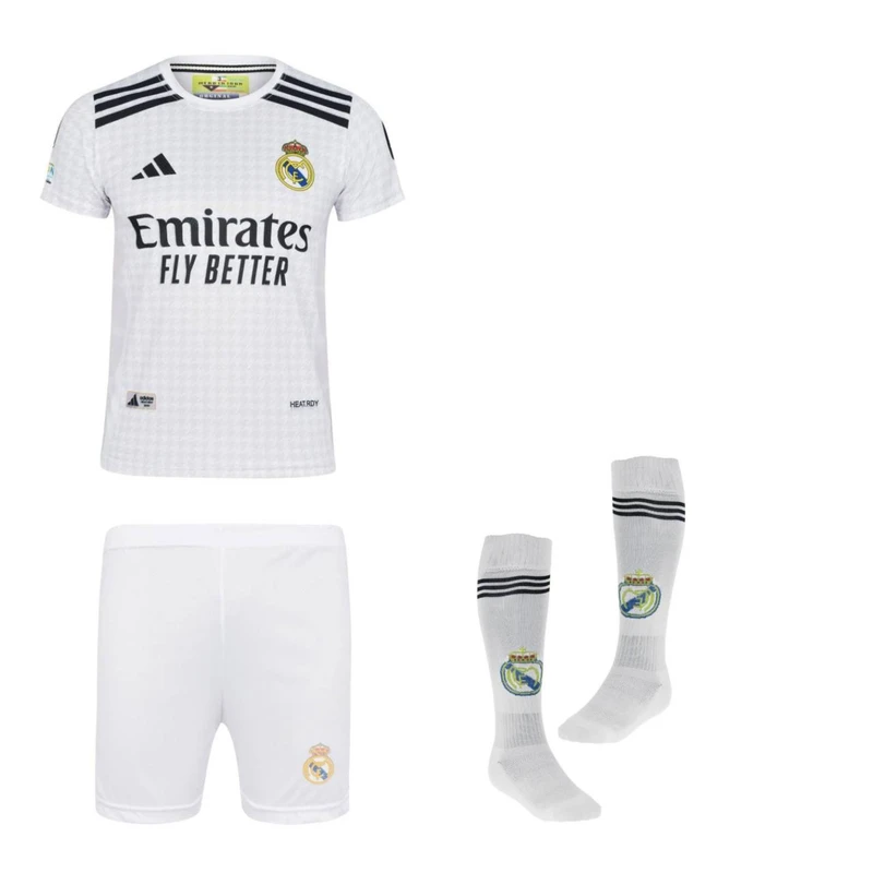 ست سه تکه لباس ورزشی  پسرانه مدل رئال مادرید طرح وینیسیوسV2025