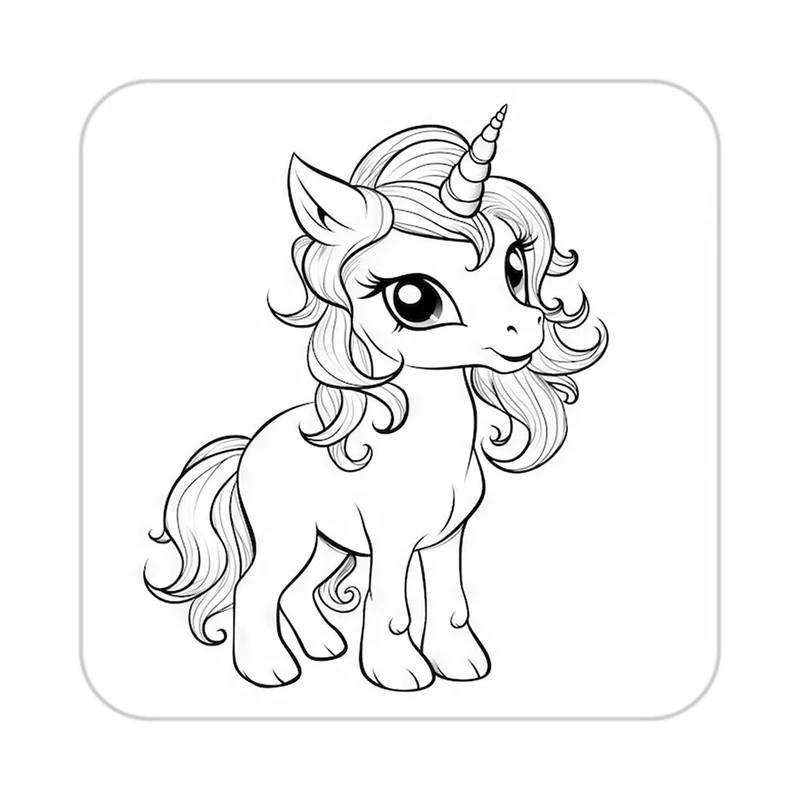 زیر لیوانی کاکتی طرح اسب تک شاخ و یونیکورن مدل mp32021