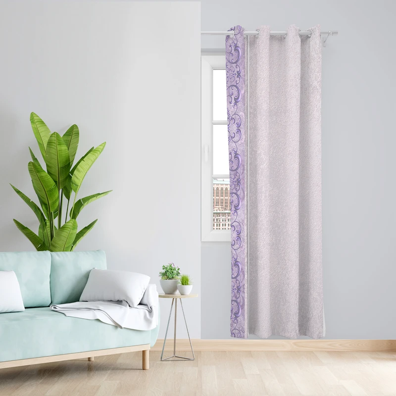  پرده طرح حاشیه دار مدل مخمل پانچی کد L 1132L Z سایز 140x200 سانتی متر