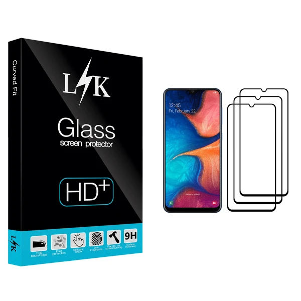 محافظ صفحه نمایش ال کی مدل +HD مناسب برای گوشی موبایل سامسونگ Galaxy A20 بسته سه عددی