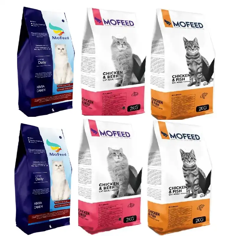 غذای خشک گربه مفید مدل میکس BEEF4 & FISH4 & ADULT3 وزن 11000گرم مجموعه 6 عددی