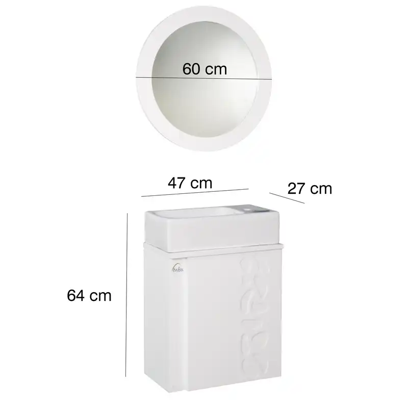 ست کابینت و روشویی توییس مدل tws 1012 به همراه آینه