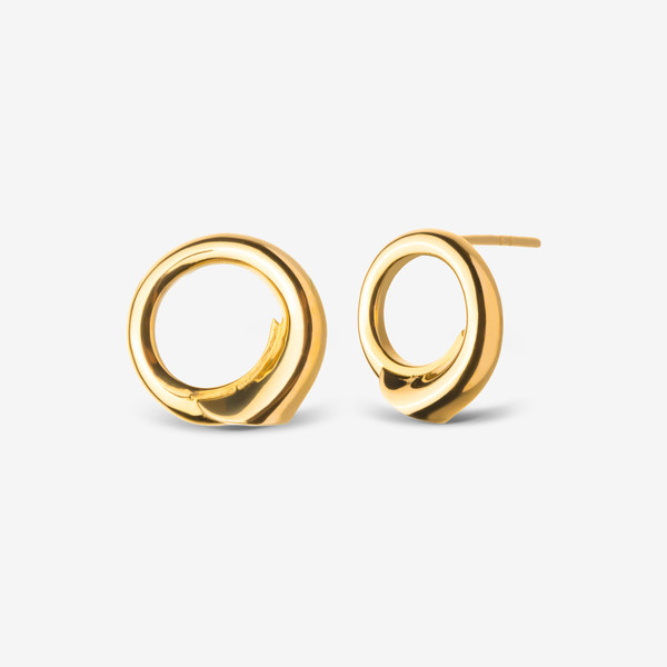 گوشواره میخی طلا 18 عیار زنانه گلدم مدل E245001
