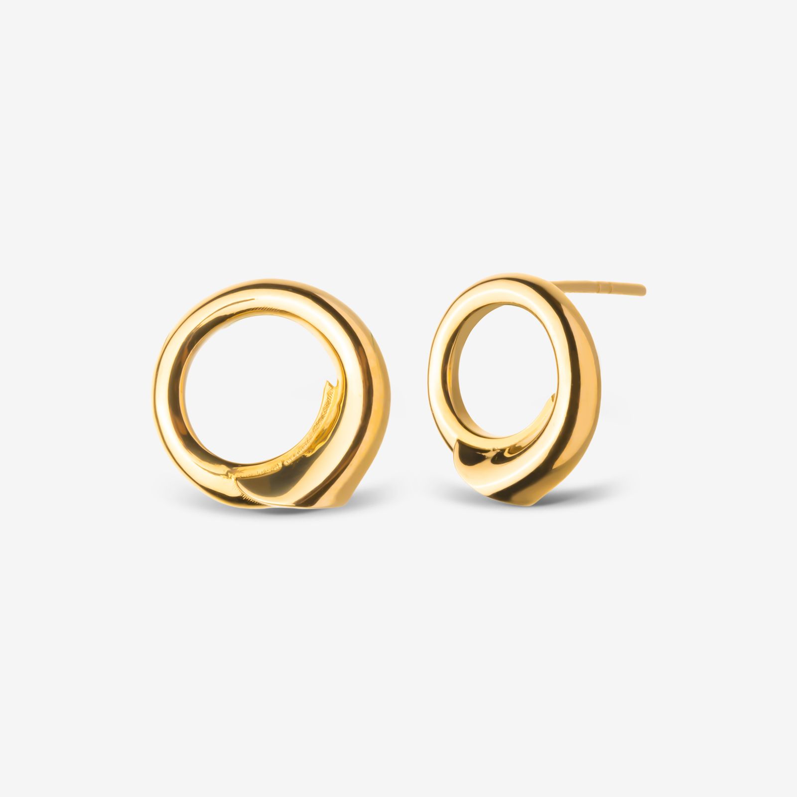 گوشواره میخی طلا 18 عیار زنانه گلدم مدل E245001 -  - 1
