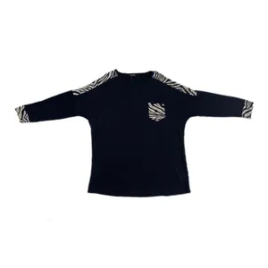 بلوز آستین سه ربع زنانه مدل گورخری