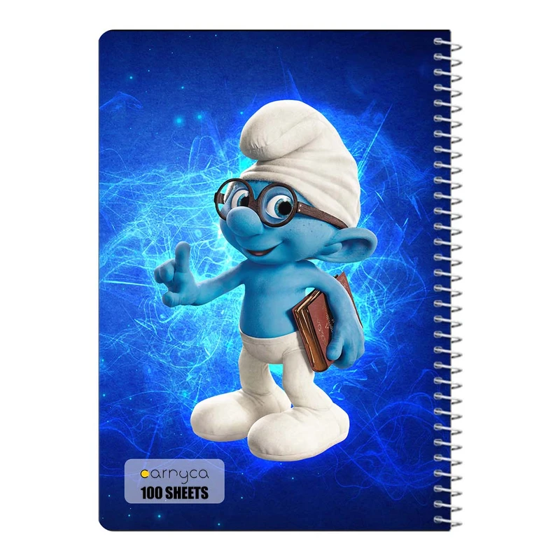 دفتر مشق 100 برگ سیمی کارنیکا طرح اسمورف ها Smurfs کد 29301