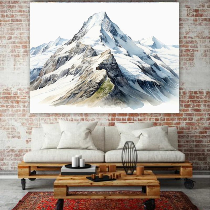 پوستر  طرح کوه های برفی زمستانی کد FP2196