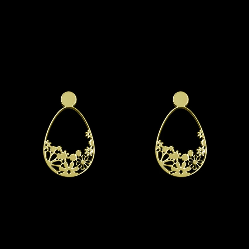 گوشواره طلا 18 عیار زنانه مدوپد مدل گل کد GA1-13007