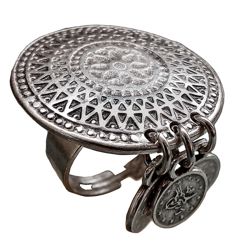 انگشتر زنانه مدل سکه عثمانی کد OSM-SEK5